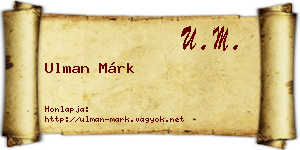 Ulman Márk névjegykártya